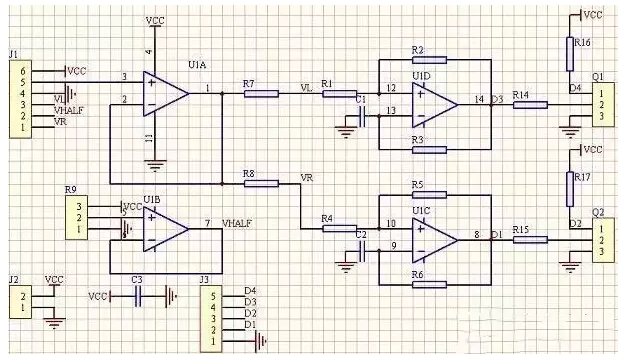 線性電位器(或線性霍爾元件)控制兩個底盤驅動電機的PWM生成電路